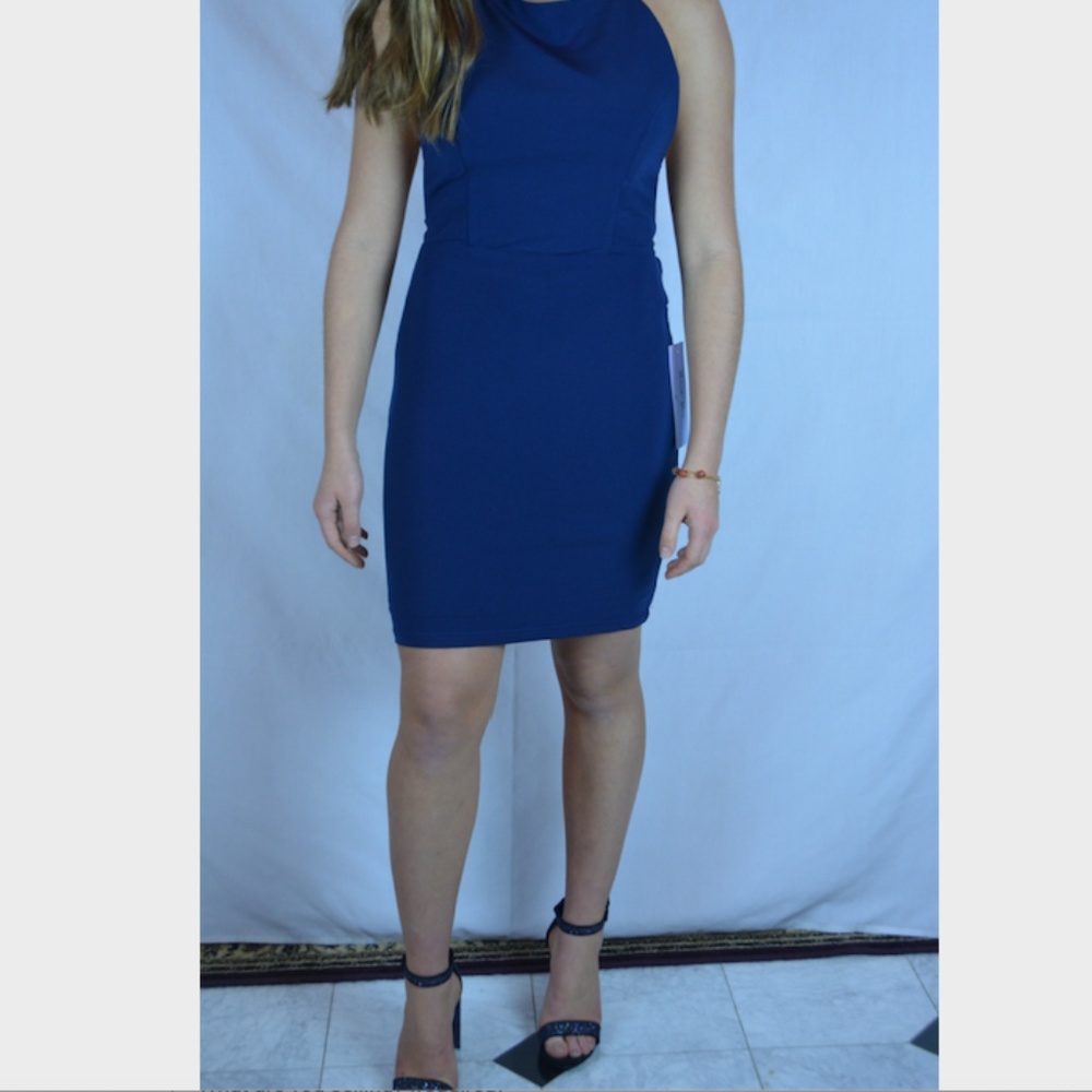 Navy Blue Body-con Tie-Back Dress